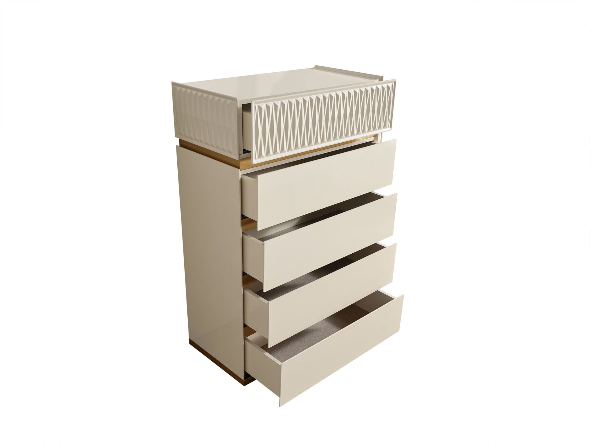 Delfano Modern Style 5 Drawer Chest Made with Wood in beige-bedroom-contemporary-modern-solid