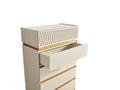 Delfano Modern Style 5 Drawer Chest Made with Wood in beige-bedroom-contemporary-modern-solid