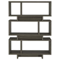 Weathered Grey 5 Shelf Bookcase 5-grey-gray-horizontal-office-open