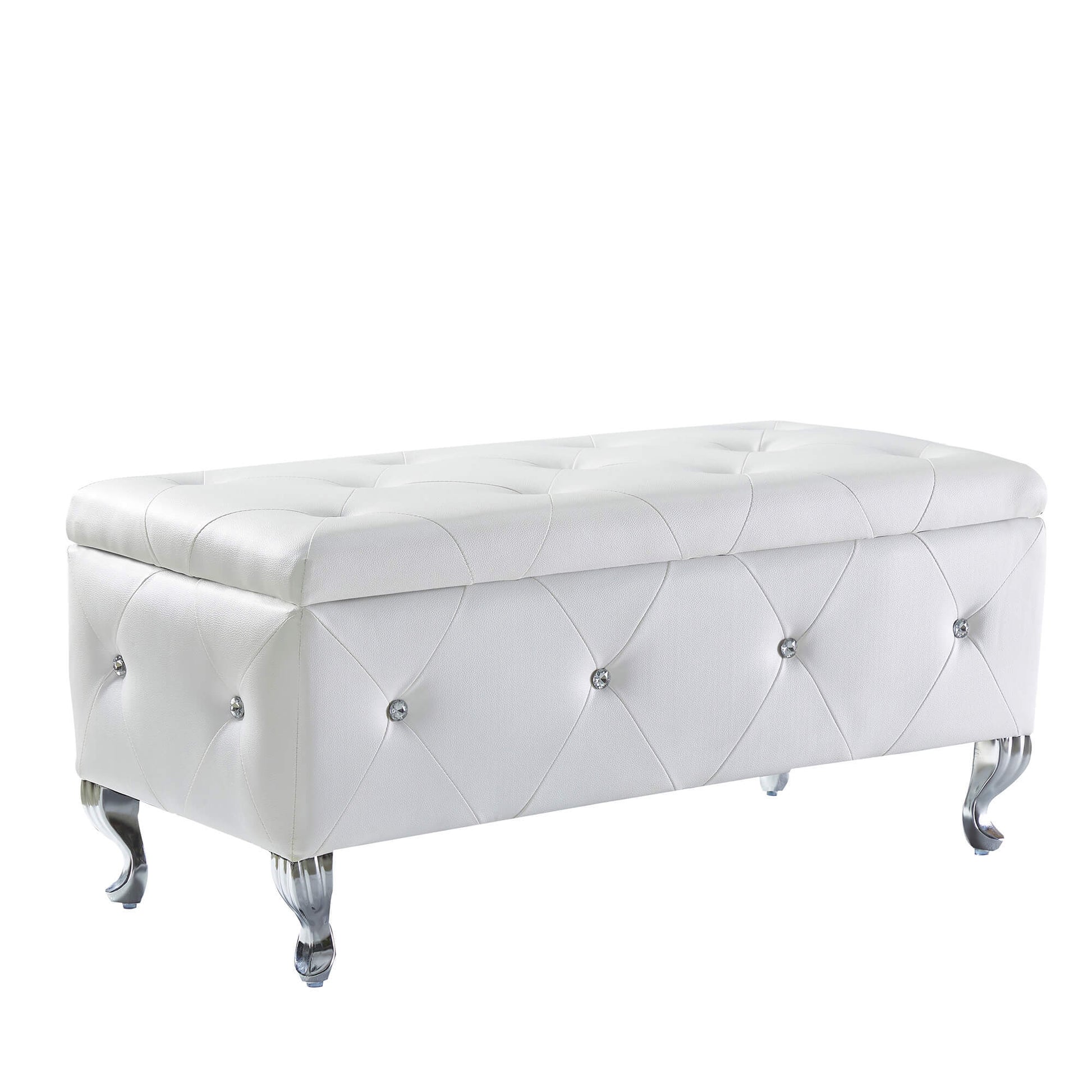 Upholstered Storage Ottoman Bench For Bedroom End