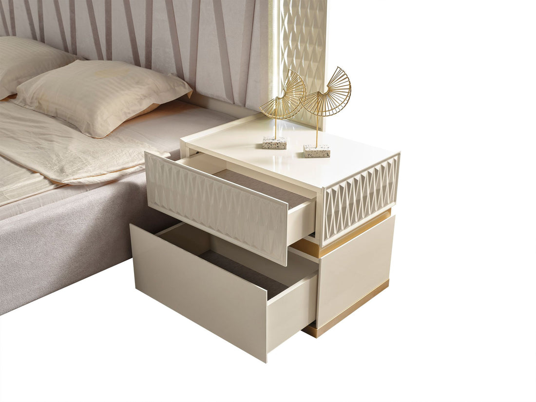 Delfano Modern Style 2 Drawer Night stand Made