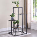 Rustic Brown and Black 4 Tier Display Shelf 4-black-brown-primary living space-open