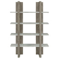 Grey Driftwood and Cement 4 Shelf Bookcase 4-grey-gray-etagere-horizontal-primary living