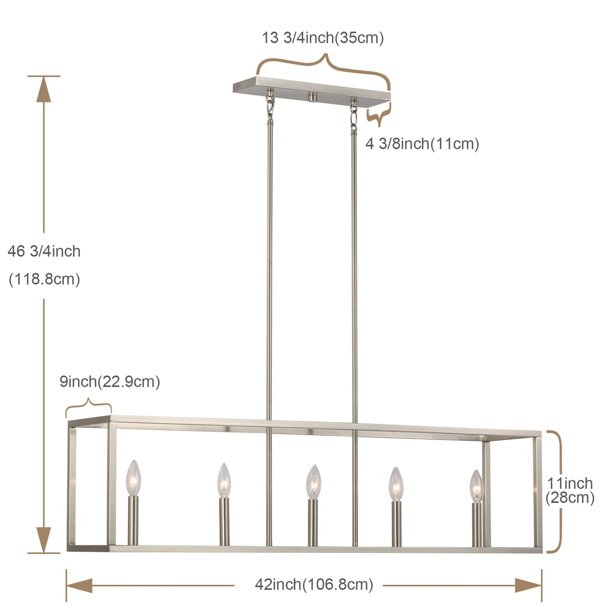 5 Light Chandelier Farmhouse Kitchen Pendant Lamp