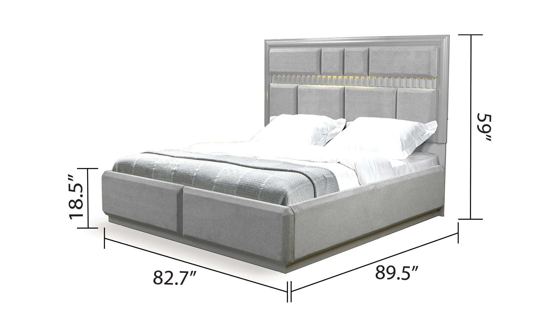 Da Vinci Modern Style King Bed Made with Wood in