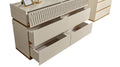 Delfano Modern Style 6 Drawer Dresser Made with Wood beige-bedroom-contemporary-modern-solid