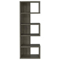 Weathered Grey 5 Shelf Bookcase 5-grey-gray-standard-horizontal-office-open