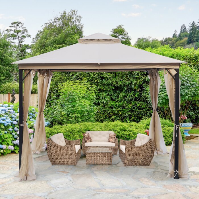 10*10Ft Soft Top Canopy Patio, Outdoor Double