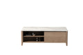47 Inch Modern Farmhouse Double Drawer Coffee Table light brown-particle board