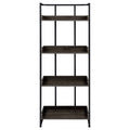 Dark Oak and Sandy Black 4 Shelf Open Back