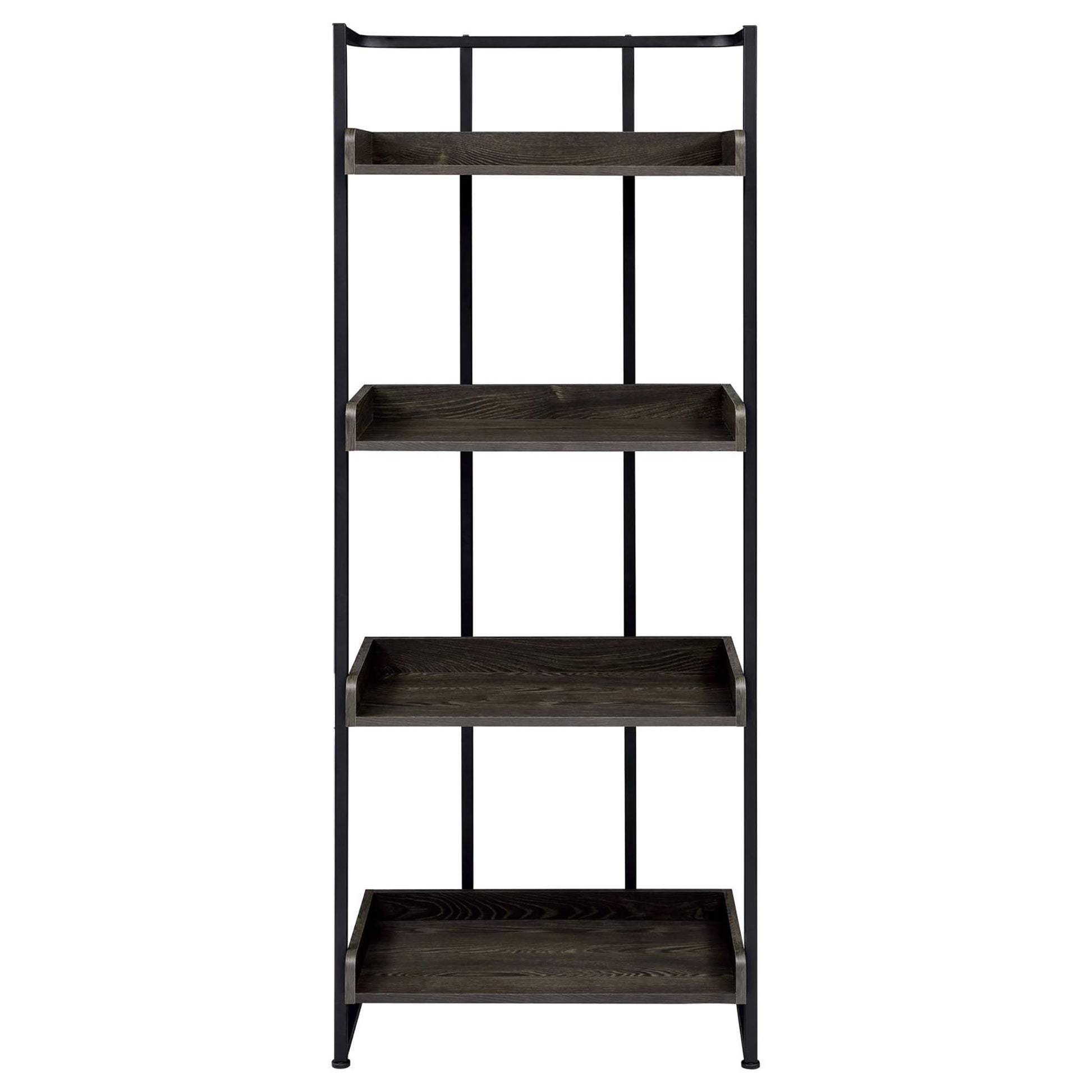 Dark Oak and Sandy Black 4 Shelf Open Back