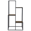 Rustic Brown and Black 4 Tier Display Shelf 4-black-brown-primary living space-open