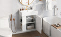 Video 21.6inch Modern Floating Bathroom Vanity with white-ceramic+mdf