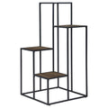 Rustic Brown and Black 4 Tier Display Shelf 4-black-brown-primary living space-open