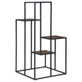 Rustic Brown and Black 4 Tier Display Shelf 4-black-brown-primary living space-open