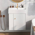 Video 21.6inch Modern Floating Bathroom Vanity with white-ceramic+mdf