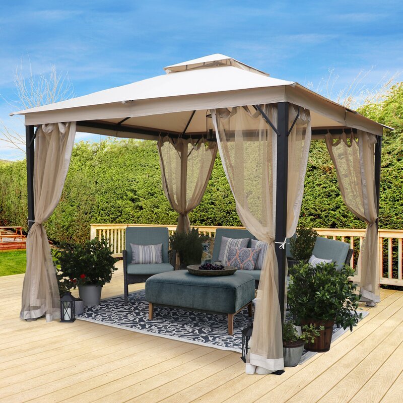 10*10Ft Soft Top Canopy Patio, Outdoor Double