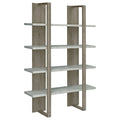 Grey Driftwood and Cement 4 Shelf Bookcase 4-grey-gray-etagere-horizontal-primary living