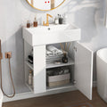 Video 21.6inch Modern Floating Bathroom Vanity with white-ceramic+mdf