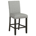 Grey and Antique Noir Upholstered Counter Height solid-grey-dining room-foam-spot