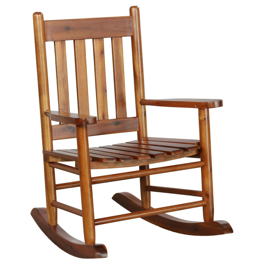 Golden Brown Slat Back Youth Rocking Chair