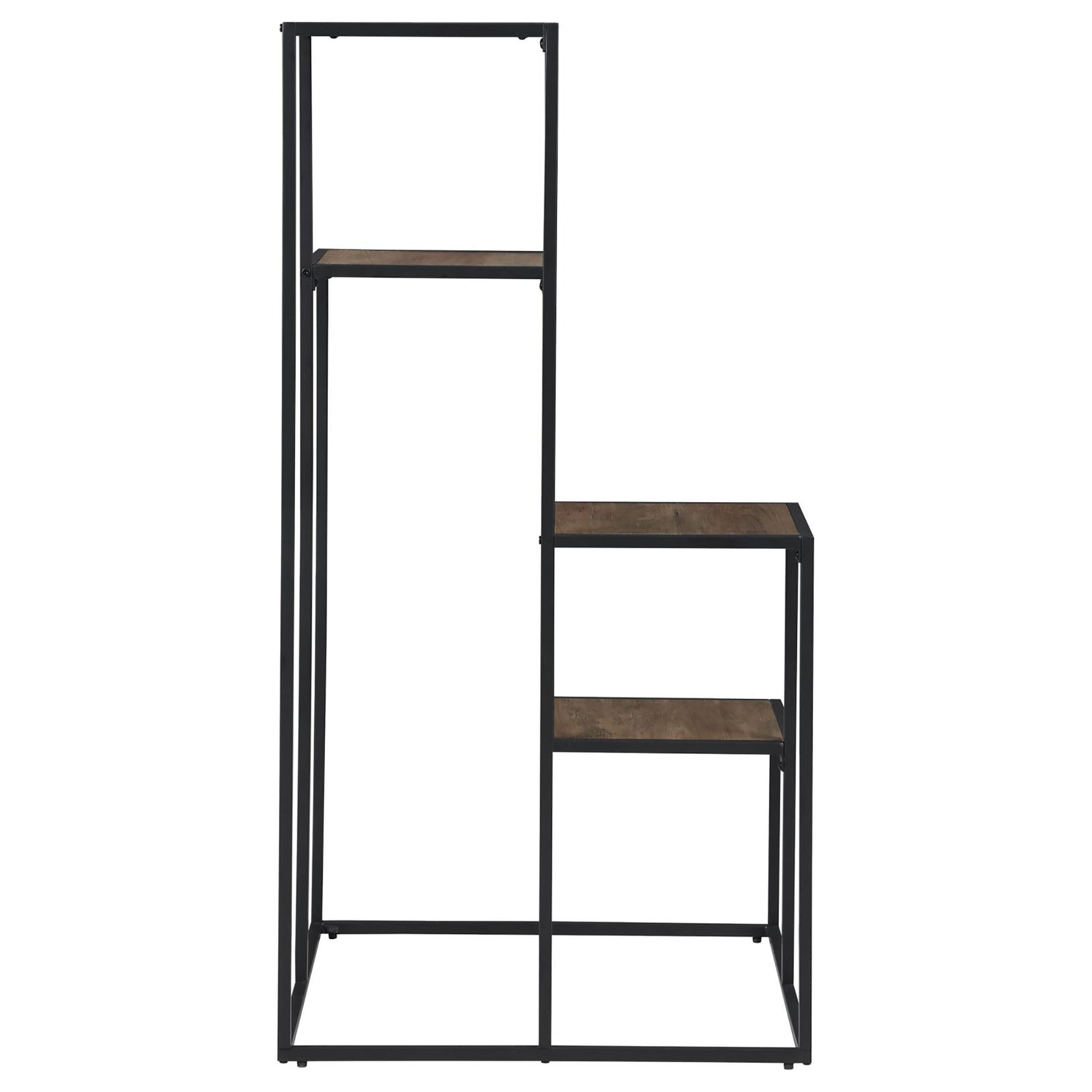 Rustic Brown and Black 4 Tier Display Shelf 4-black-brown-primary living space-open