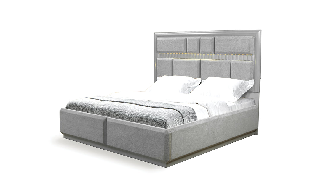 Da Vinci Modern Style King Bed Made with Wood in
