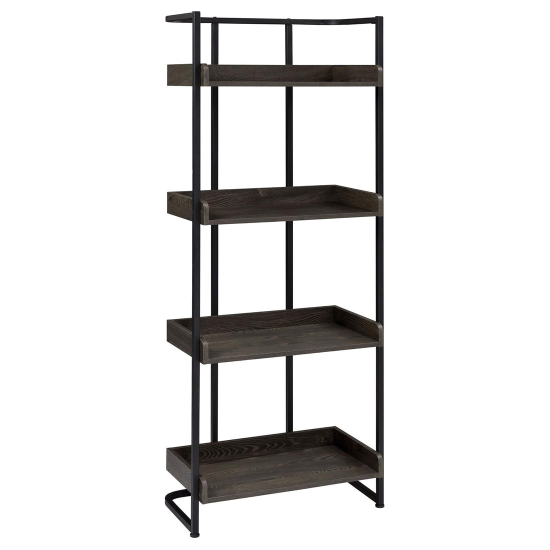 Dark Oak and Sandy Black 4 Shelf Open Back