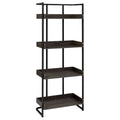 Dark Oak and Sandy Black 4 Shelf Open Back