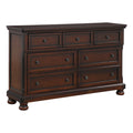 Classic Transitional Dresser of 7 Drawers Brown Cherry brown