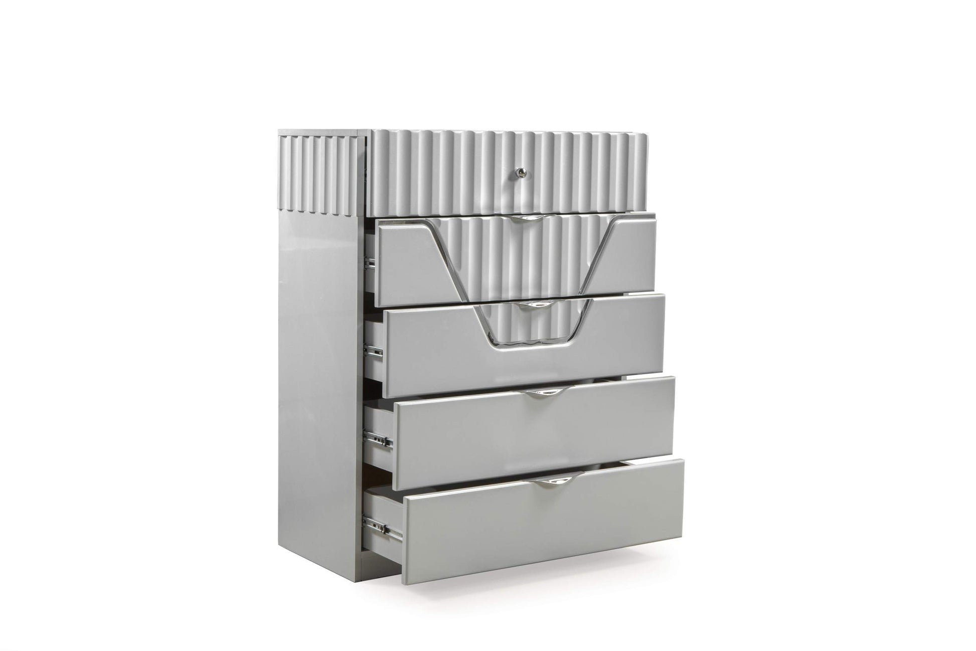 Da Vinci Modern Style 5 Drawer Chest Made with Wood in gray-bedroom-contemporary-modern-solid