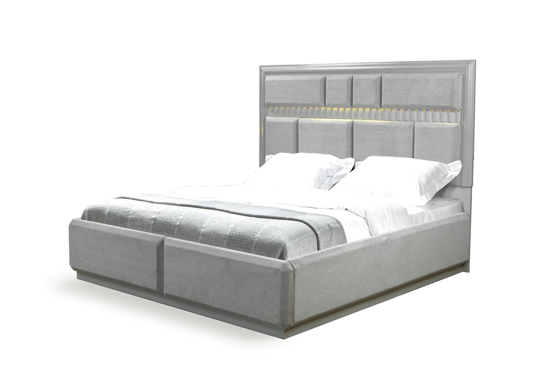 Da Vinci Modern Style Queen Bed Made with Wood in