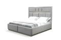 Da Vinci Modern Style 5 Pc King Bedroom Set Made with box spring not required-king-gray-wood-5 piece