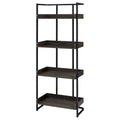 Dark Oak and Sandy Black 4 Shelf Open Back