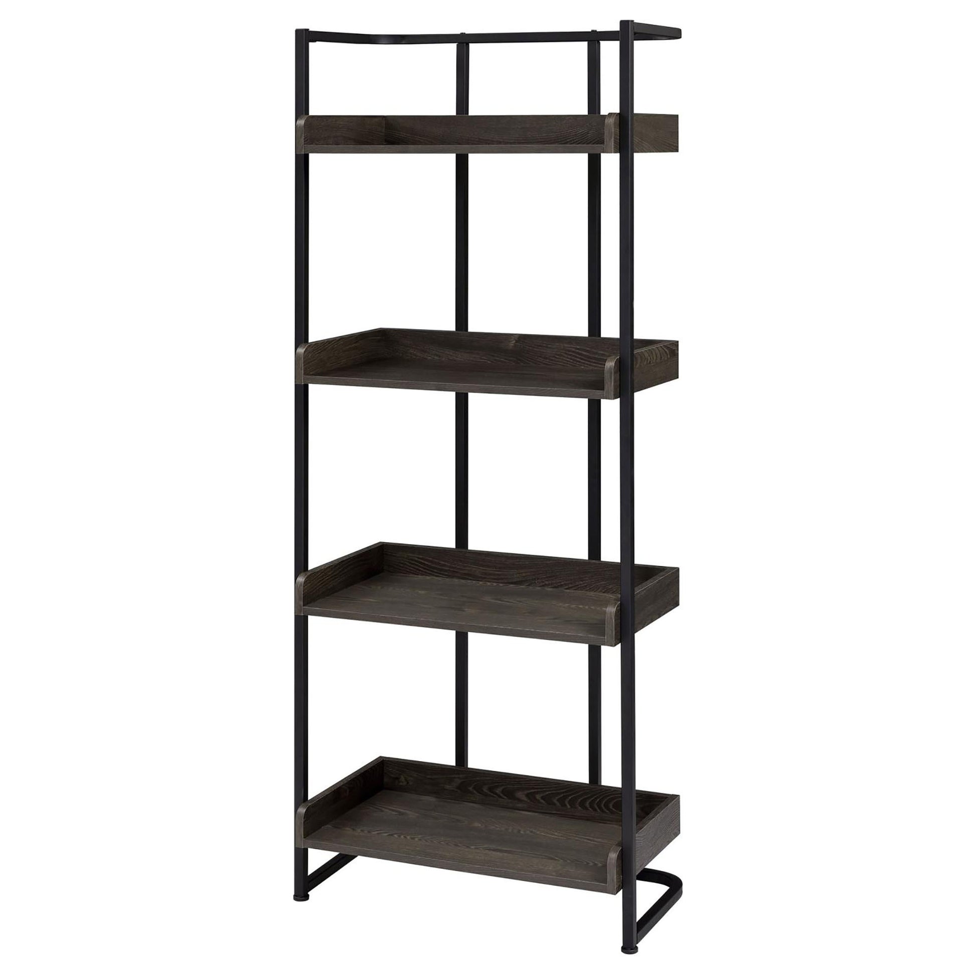 Dark Oak and Sandy Black 4 Shelf Open Back