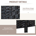 6' Tall Wicker Weave 3 Panel Room Divider Privacy black-wood