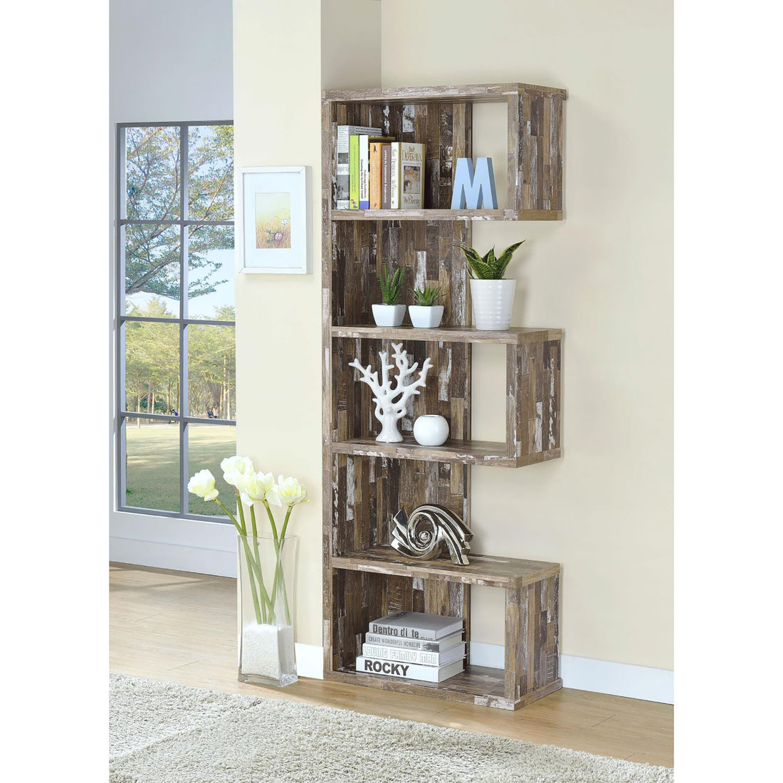 Leone Salvaged Cabin 5 Tier Bookcase