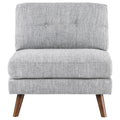 Grey Tufted Cushion Back Armless Chair