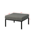 ACME Rajni Patio Ottoman, Gray Fabric & Black Finish gray-fabric