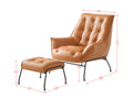 ACME Zusa Accent Chair & Ottoman, Sandstone Top Grain brown-leather