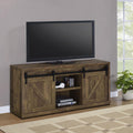 Rustic Oak 59 inch Tv Console with 2 Sliding