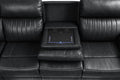 Aviator Modern Style Recliner Sectional Sofa made with black-faux leather-wood-primary living