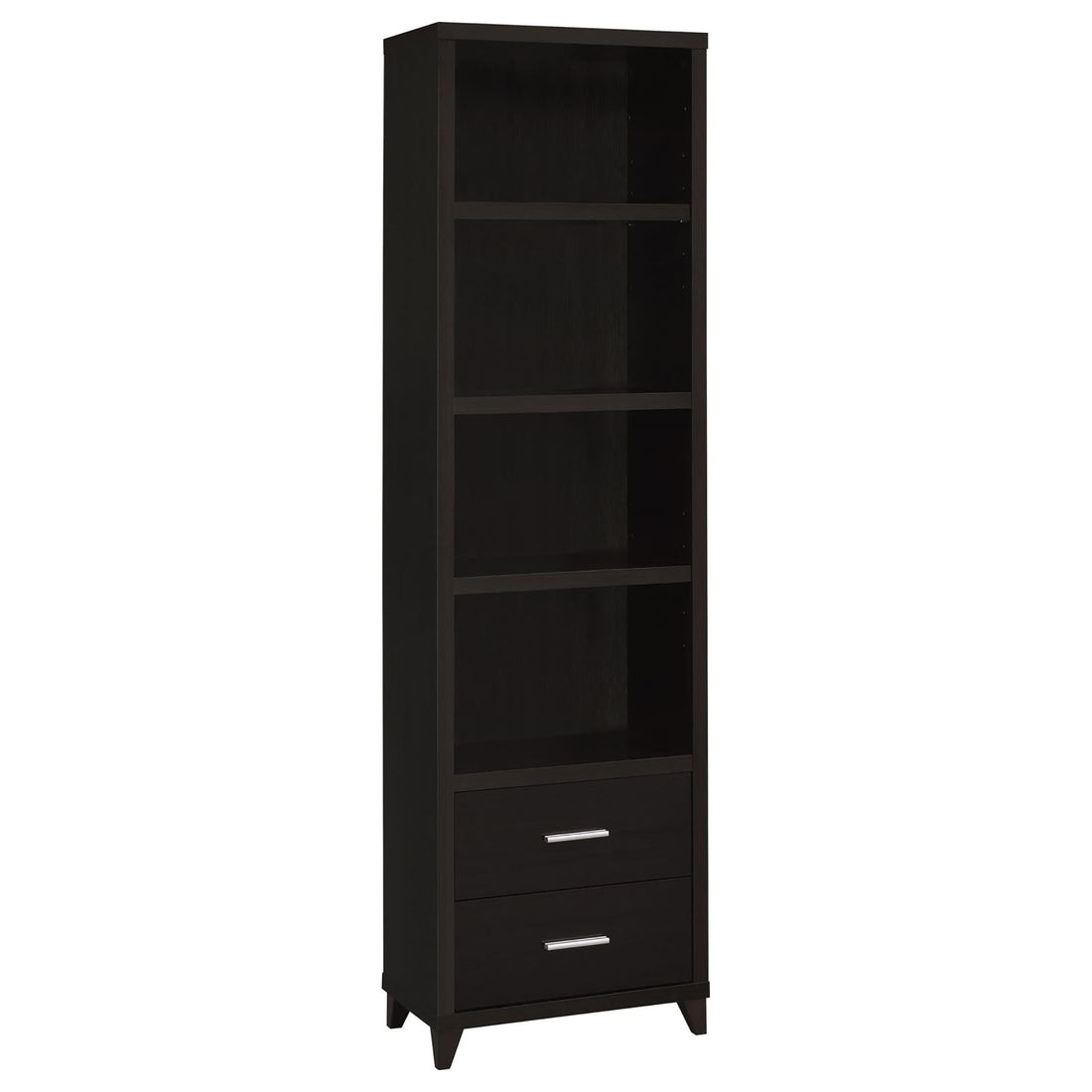 Cappuccino Media Tower with Shelf and Drawer