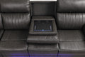 Aviator Modern Style Recliner Sectional Sofa made with gray-faux leather-wood-primary living