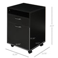 Mobile Storage Cabinet Organizer with Drawer and black-mdf