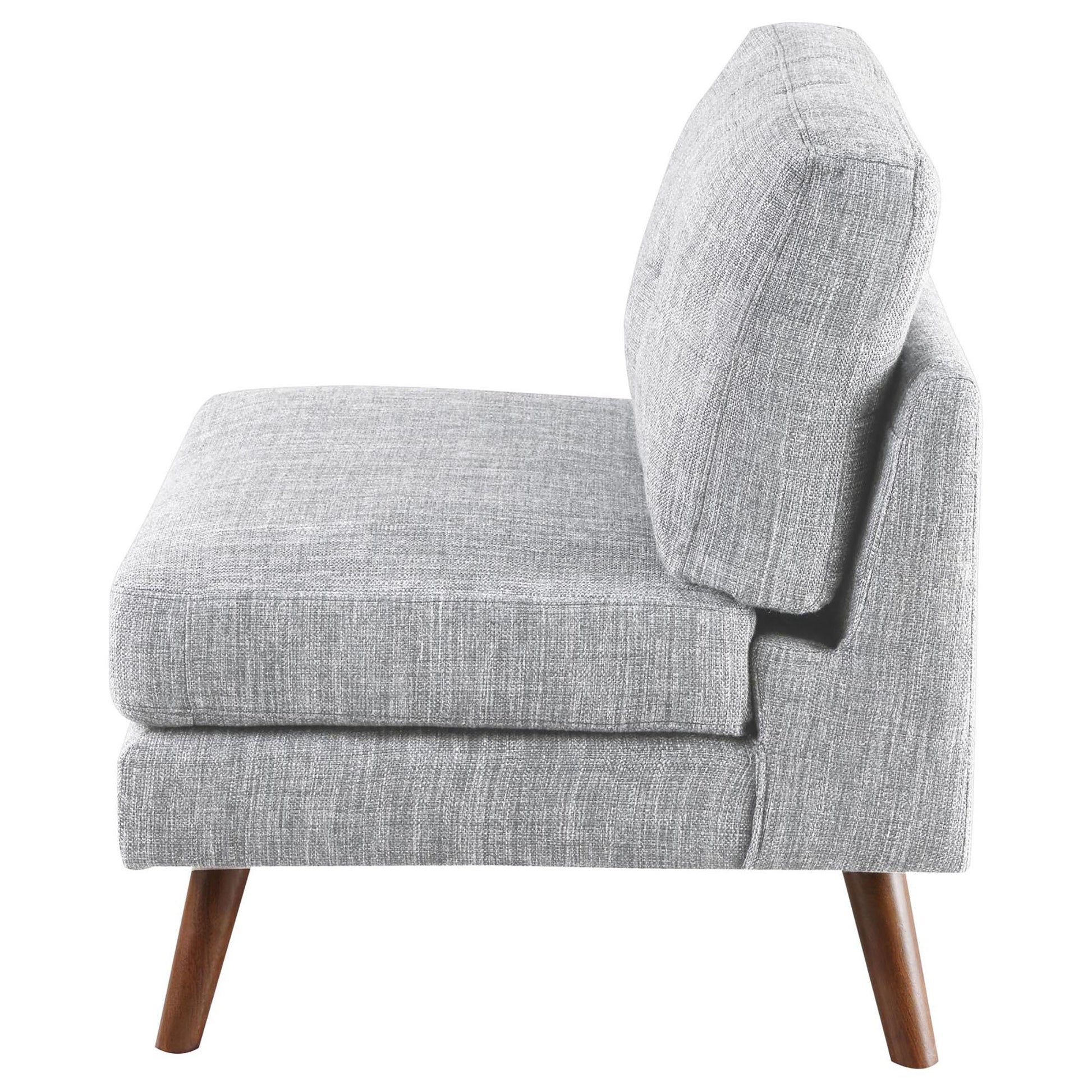 Grey Tufted Cushion Back Armless Chair