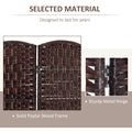 6' Tall Wicker Weave 3 Panel Room Divider Privacy brown-wood