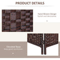 6' Tall Wicker Weave 3 Panel Room Divider Privacy brown-wood