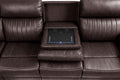 Aviator Modern Style Recliner Sectional Sofa made with brown-faux leather-wood-primary living