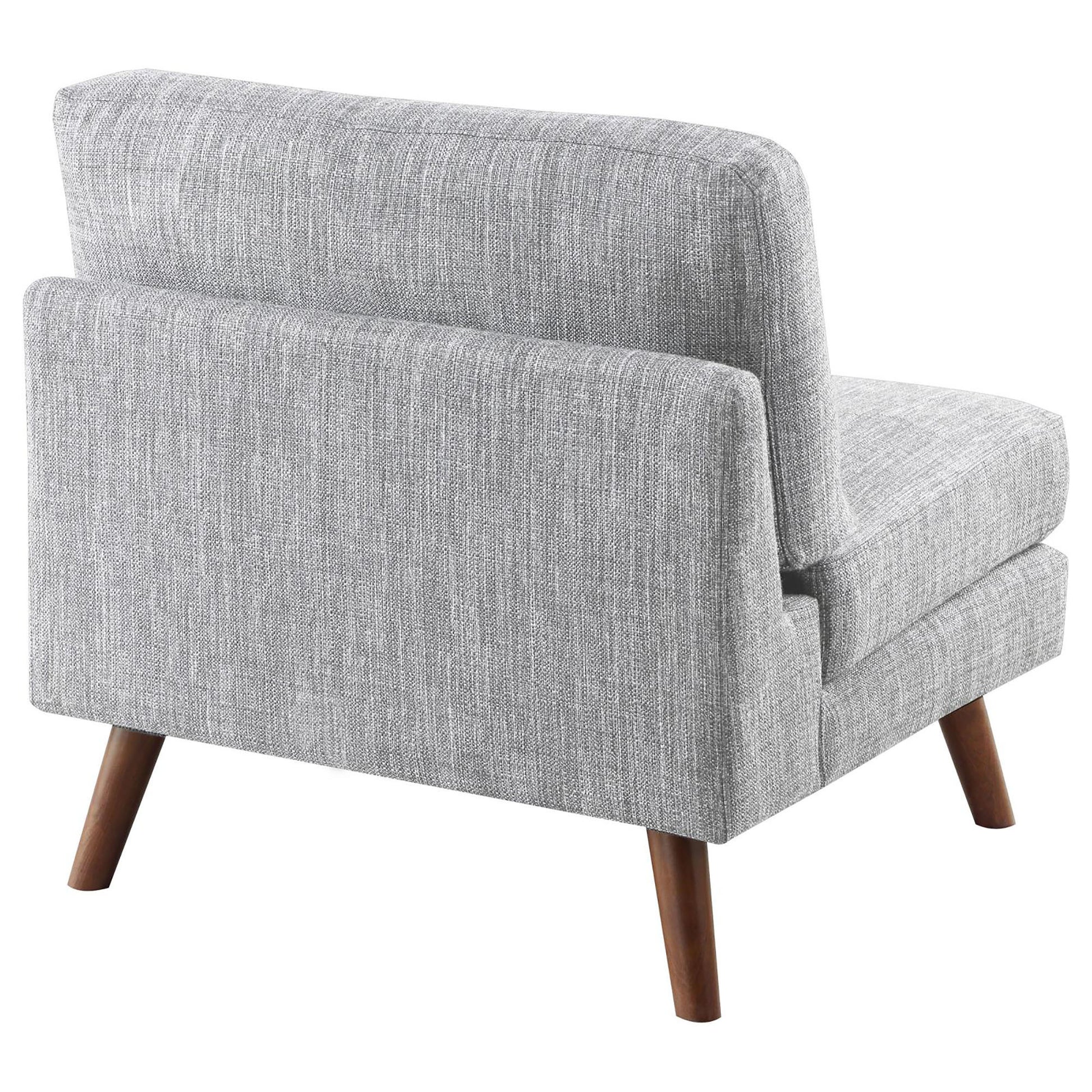 Grey Tufted Cushion Back Armless Chair